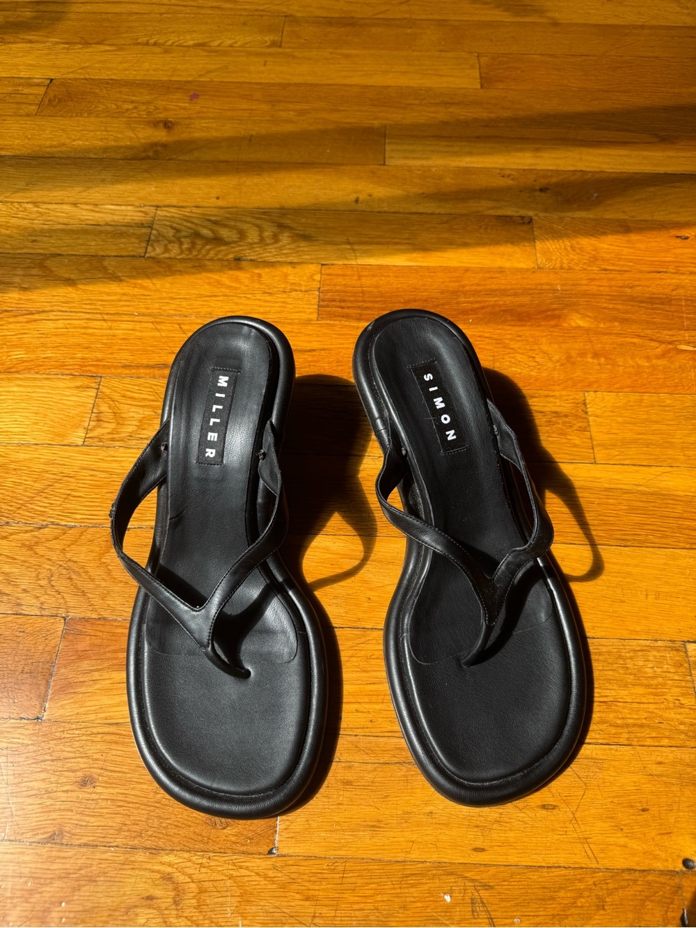 Black Leather Simon Miller Thong Sandals